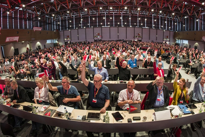 Abstimmung beim Gewerkschaftstag 2019 in Nürnberg